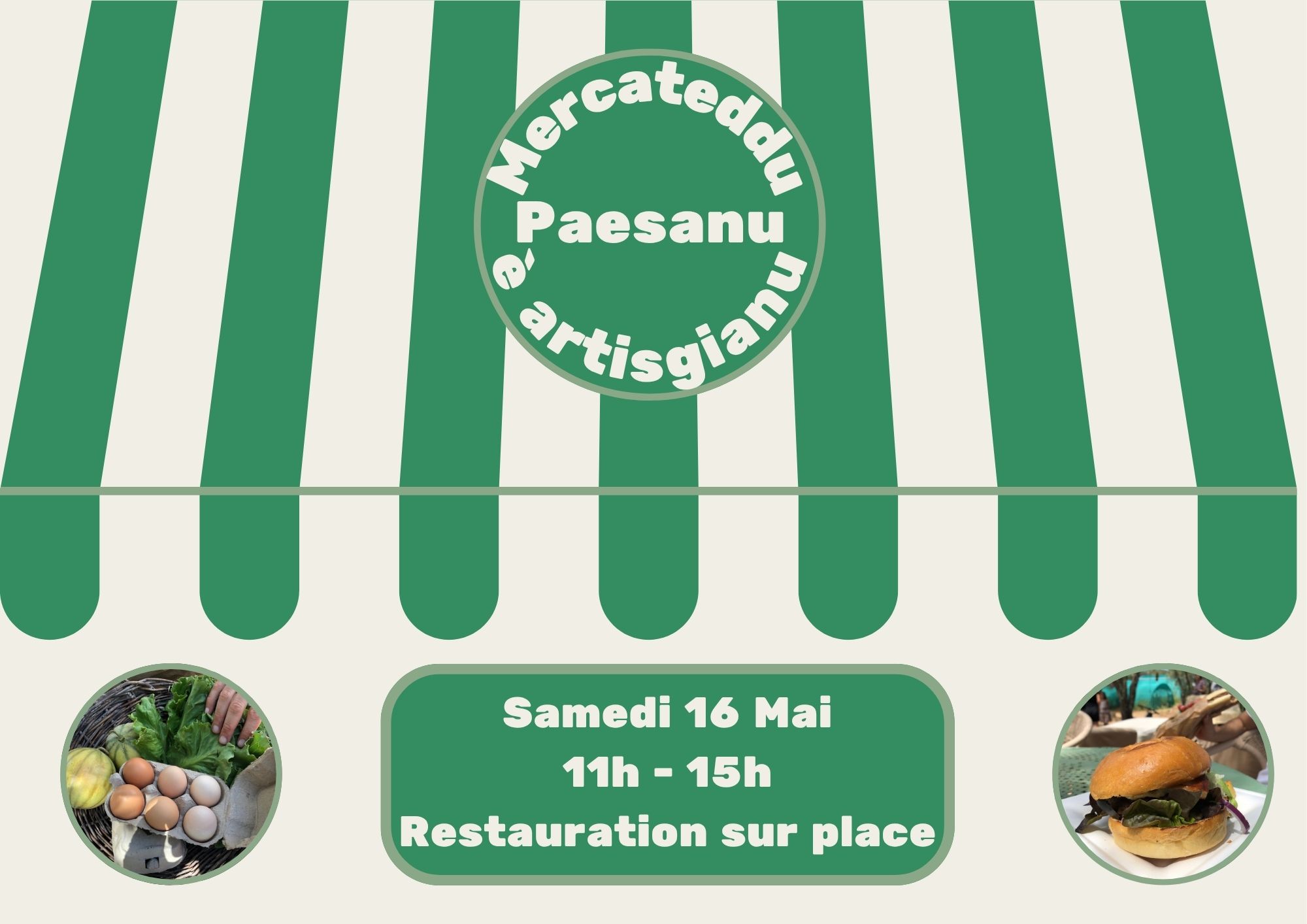 Samedi 16 mai Mercateddu paesanu è artisgianu de 11h à 15h
